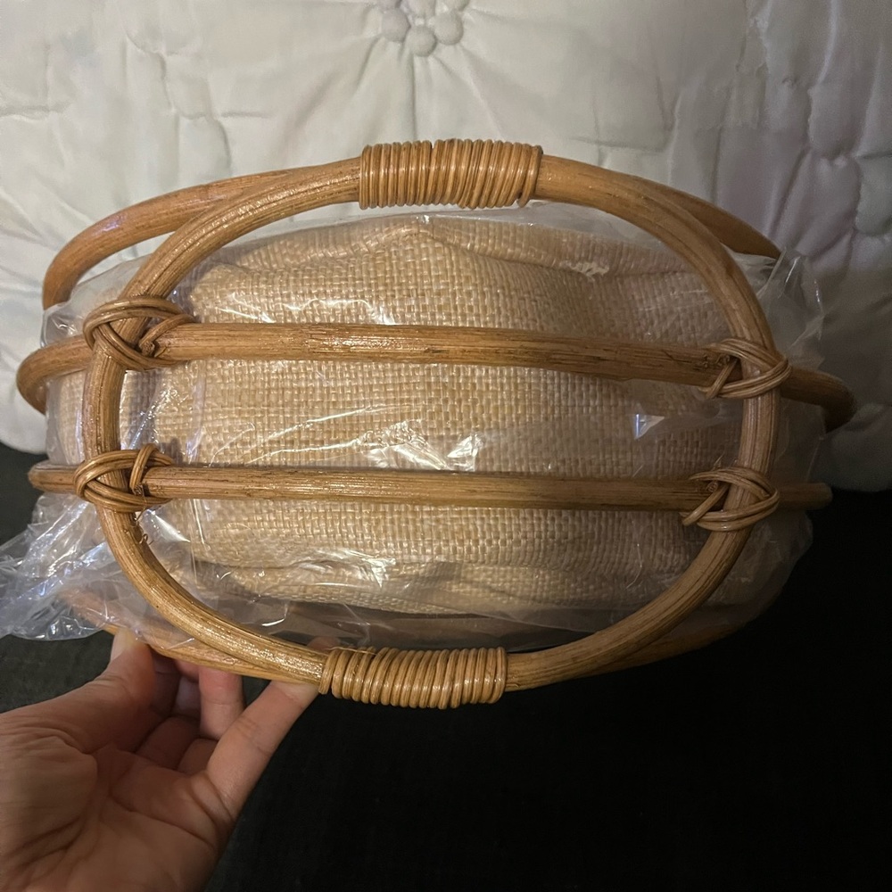 Antik Kraft Rattan Accent Basket Bag - Picture 4 of 8